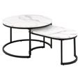 Spiro Coffee Table - White Marble Effect - Set of 2