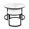 Spiro Coffee Table - White Marble Effect - Set of 2