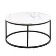 Spiro Coffee Table - Round - White Marble Effect