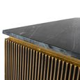 Stephen Coffee Table - Ribbed Brass - Square - Black Marble Top