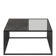 Strington Coffee Table - Square - Black Marble and Glass