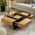 Tahoe Coffee Table - 4 Drawer - Square - Light Oak