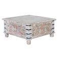 Tangazo Coffee Table - White Washed Mango Wood - Storage - Round