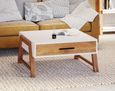 Trinity Reclaimed Wood & White Square Coffee Table - 1 Drawer
