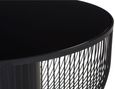 Trento Coffee Table - Round - Black Glass with Wired Design
