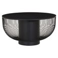 Trento Coffee Table - Round - Black Glass with Wired Design