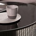 Trento Coffee Table - Round - Black Glass with Wired Design