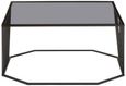 Trento Coffee Table - Glass with Black Metal Base
