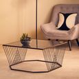 Trento Coffee Table - Glass with Black Metal Base