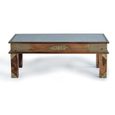 Trona Coffee Table - Acacia Wood - Brass Cladded