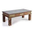 Trona Coffee Table - Acacia Wood - Brass Cladded
