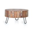 Tyddewi Coffee Table - Recycled Wood - Round