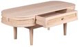 Vance Curved Natural Rattan and Mango Wood Storage Coffee Table