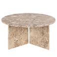 Vega Coffee Table - Round - Latte Brown Marble