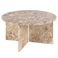 Vega Coffee Table - Round - Latte Brown Marble