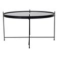 Venezia Coffee Table - Round - Large - Black - Glass and Metal