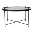 Venezia Coffee Table - Round - Large - Black - Glass and Metal