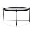 Venezia Coffee Table - Round - Large - Black - Glass and Metal