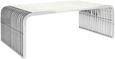 Vogue Coffee Table - Glass and Chrome - Slatted Curved