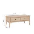 Toulon Coffee Table - 2 Drawer - Oak