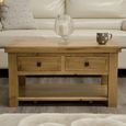 Deluxe Coffee Table - 2 Drawer - Oak