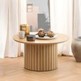 Yale Coffee Table - Round - Fluted Oak