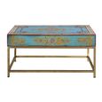 Yambagomi Coffee Table - Blue Painted Mango Wood - 1 Drawer