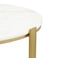 Yohan Coffee Table - Round - White Marble and Gold Metal