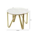 Yohan Coffee Table - Round - White Marble and Gold Metal