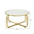 Yuan Coffee Table - Round - Mirrored and Gold Metal