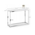 Scala Console Table - 100cm - White Marble Effect and Chrome