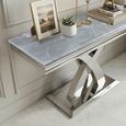 Lisbon Grey Marble and Chrome Console Table