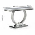 Glacier Grey Marble and Chrome Console Table
