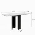 Lorea Console Table - White Marble - Black Base