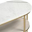 Buxton Console Table - Oval - White Marble and Gold