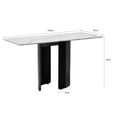Lorea White Marble Console Table with Black Base