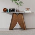Enterprise Grey Marble Console Table with Brass Base