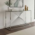 Calabria Console Table  Glass and Chrome