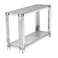Belini Console Table  Grey Sintered Stone and Chrome