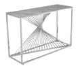 Calabria Console Table  Grey Sintered Stone and Chrome