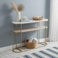 Clearance - Buxton Console Table - Oval - White Marble and Gold - FSS16561