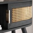 Noah Console Table - 110cm - Black and Rattan