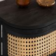 Noah Console Table - 110cm - Black and Rattan