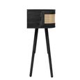 Noah Console Table - 110cm - Black and Rattan