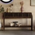 Abigail Ahern Batten Console Table - 3 Drawer - Zebrano Veneer
