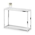 Clearance - Scala Console Table - 100cm - White Marble Effect and Chrome - A623