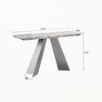 Taurus Console Table - Beige Marble - Dark Grey Base