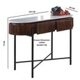 Opal Fluted Console Table - 2 Drawer - White Marble Top - Mango Wood
