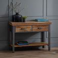 Metropolis Console Table - 2 Drawer - Industrial - Solid Wood and Metal