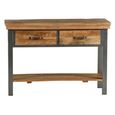 Metropolis Console Table - 2 Drawer - Industrial - Solid Wood and Metal